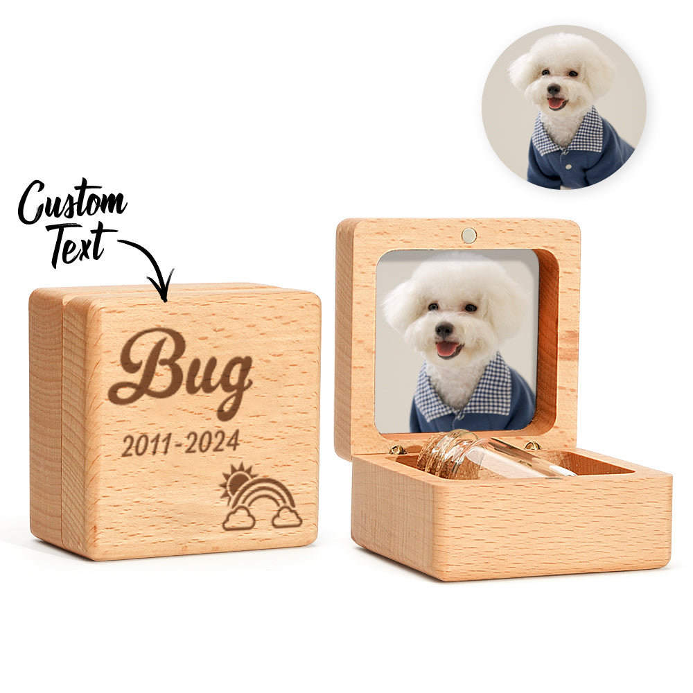 Personalized Dog Fur Wooden Keepsake Box – Memorial Gift for Dog Lovers