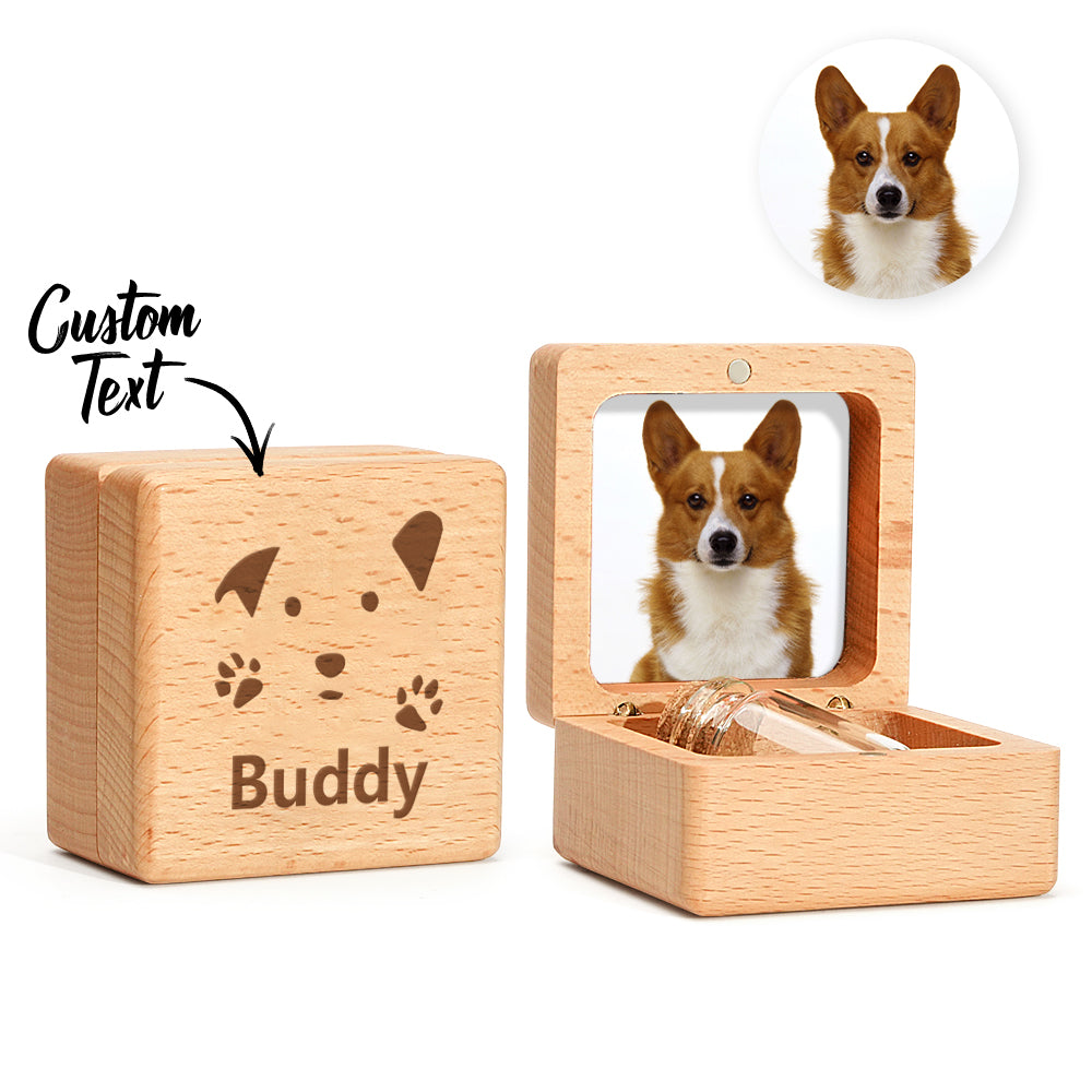 Personalized Dog Fur Wooden Keepsake Box – Memorial Gift for Dog Lovers