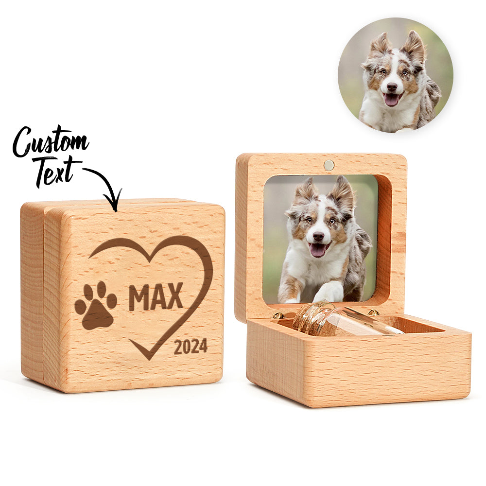 Personalized Dog Fur Wooden Keepsake Box – Memorial Gift for Dog Lovers