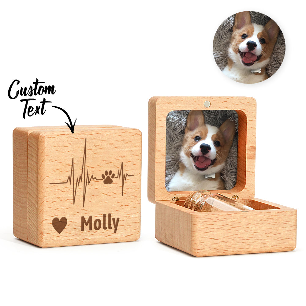 Personalized Dog Fur Wooden Keepsake Box – Memorial Gift for Dog Lovers