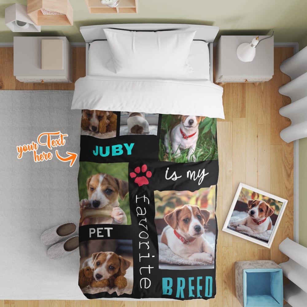 Personalized Dog Photo Duvet Cover – Custom Bedding Gift for All Ages
