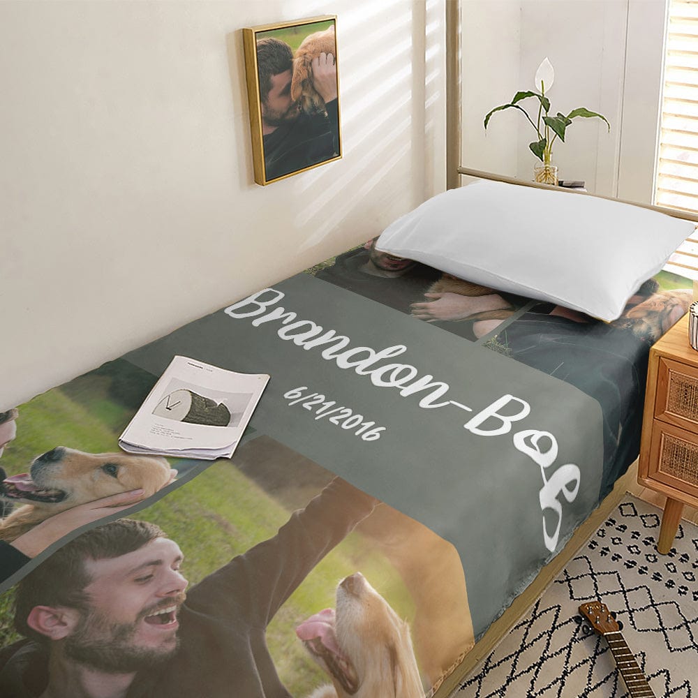 Personalized Dog Photo Duvet Cover – Custom Bedding Gift for All Ages
