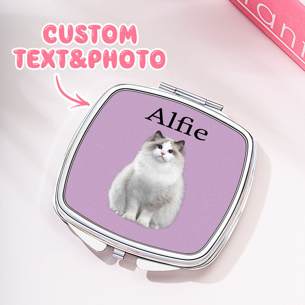 Personalized Dog Portrait Compact Mirror