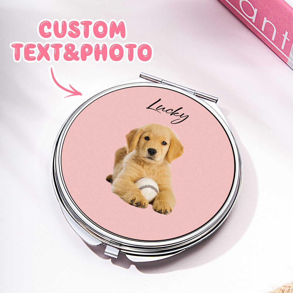 Personalized Dog Portrait Compact Mirror