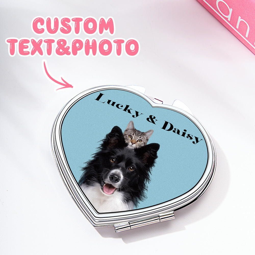 Personalized Dog Portrait Compact Mirror