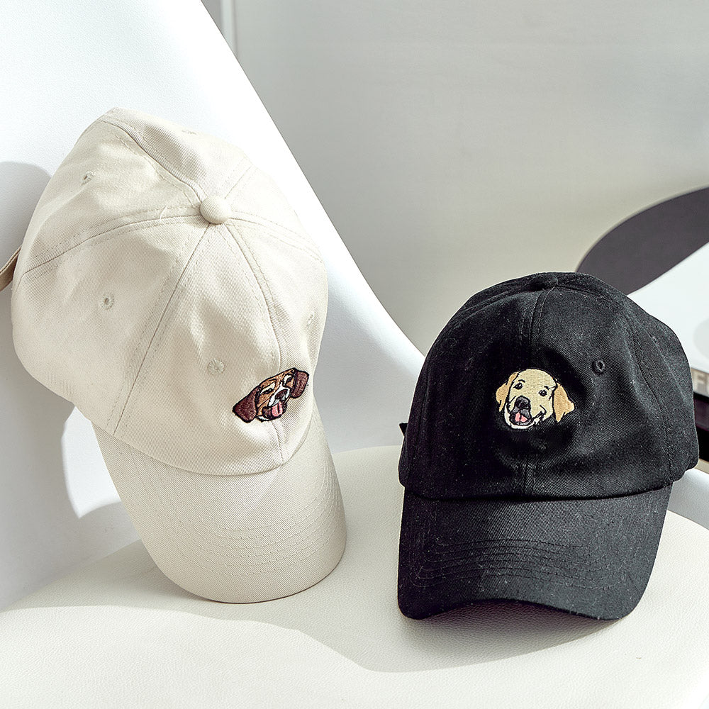 Personalized Dog Portrait Hat – Custom Embroidered Gift for Dog Lovers