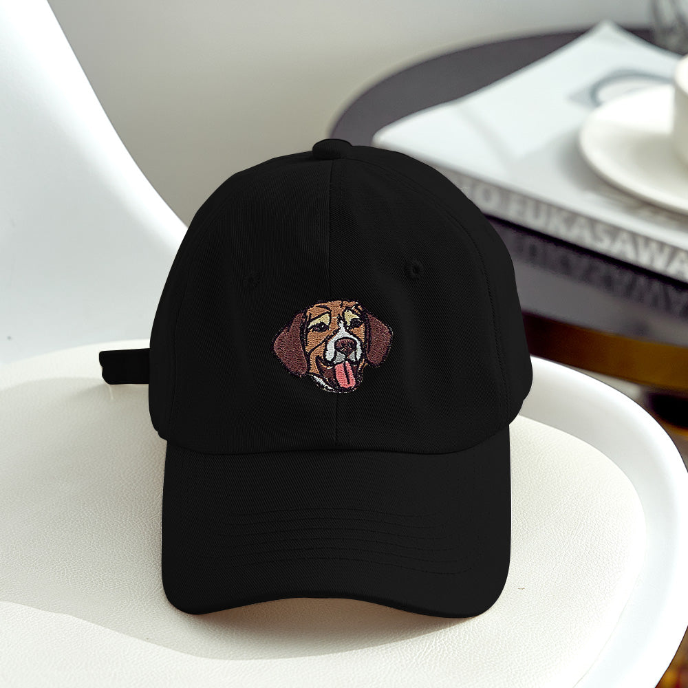 Personalized Dog Portrait Hat – Custom Embroidered Gift for Dog Lovers