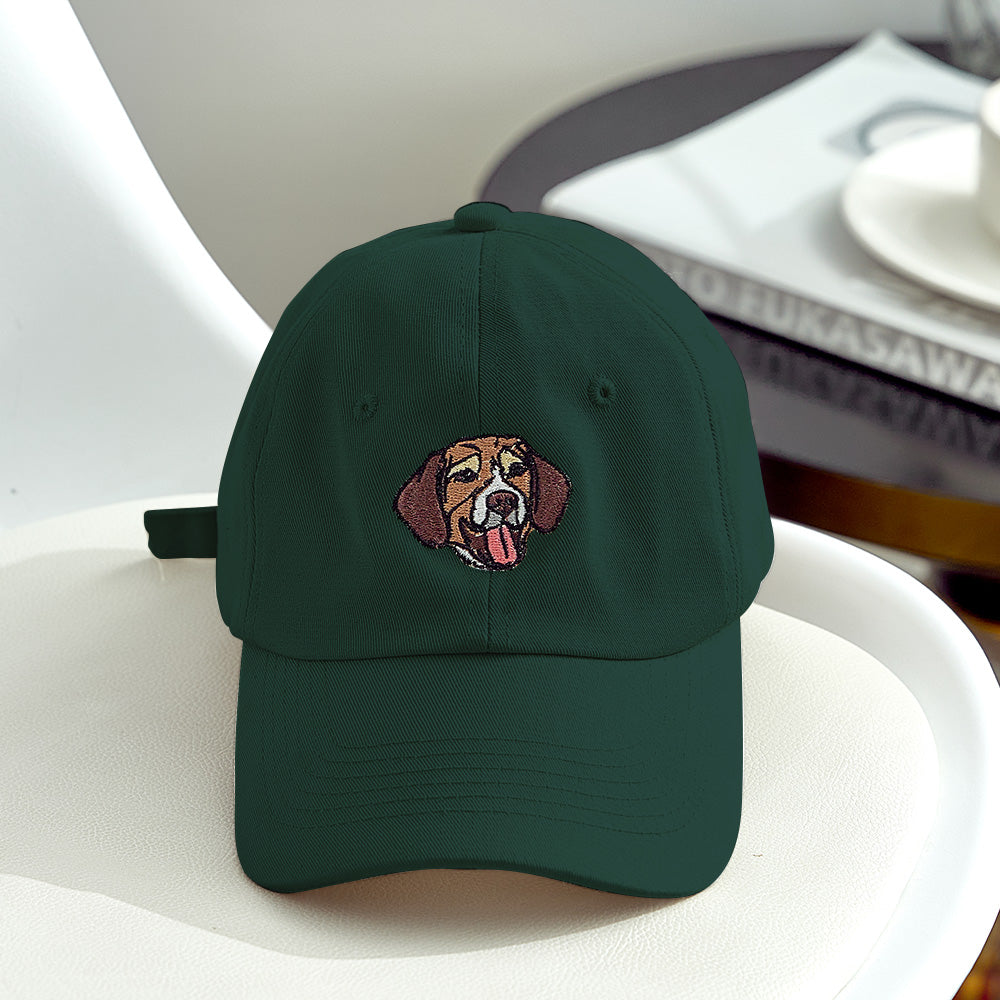 Personalized Dog Portrait Hat – Custom Embroidered Gift for Dog Lovers