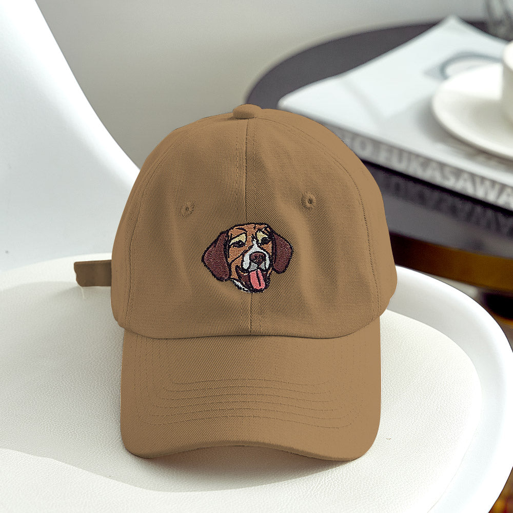 Personalized Dog Portrait Hat – Custom Embroidered Gift for Dog Lovers