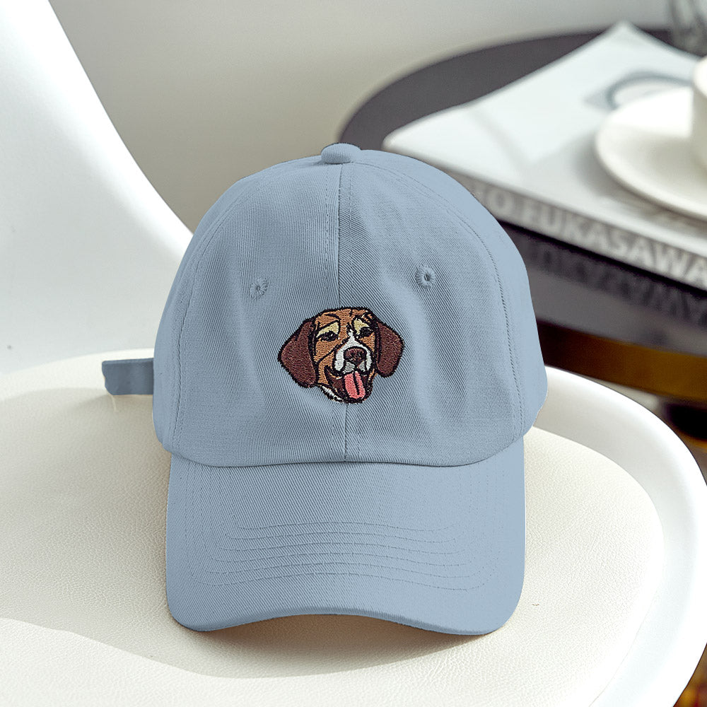 Personalized Dog Portrait Hat – Custom Embroidered Gift for Dog Lovers
