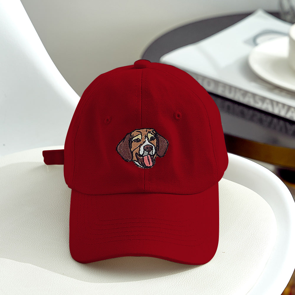 Personalized Dog Portrait Hat – Custom Embroidered Gift for Dog Lovers