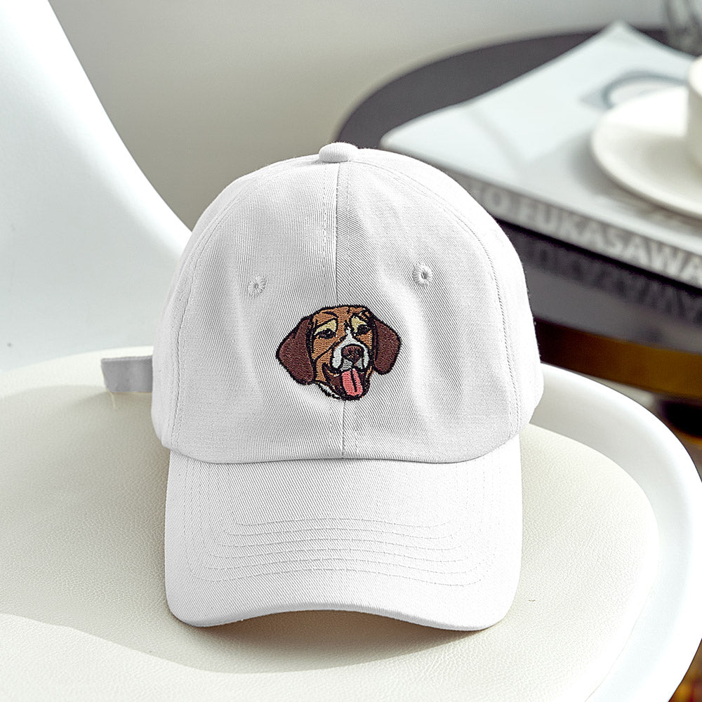 Personalized Dog Portrait Hat – Custom Embroidered Gift for Dog Lovers