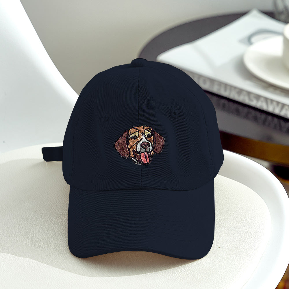 Personalized Dog Portrait Hat – Custom Embroidered Gift for Dog Lovers