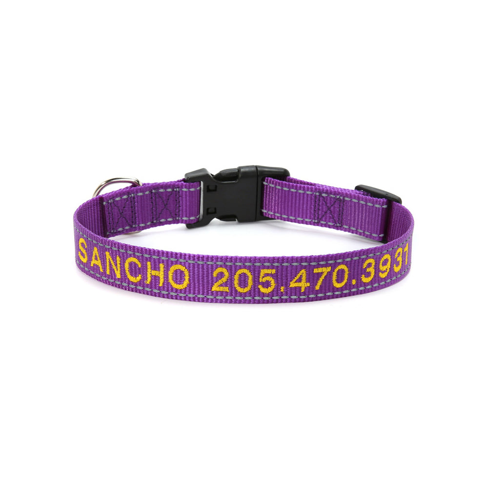 Personalized Dog Collar – Custom Engraved Nylon Pet Collar