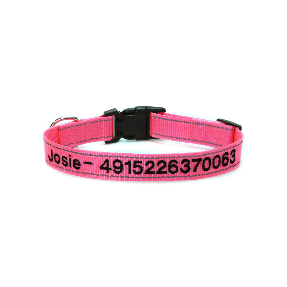 Personalized Dog Collar – Custom Engraved Nylon Pet Collar