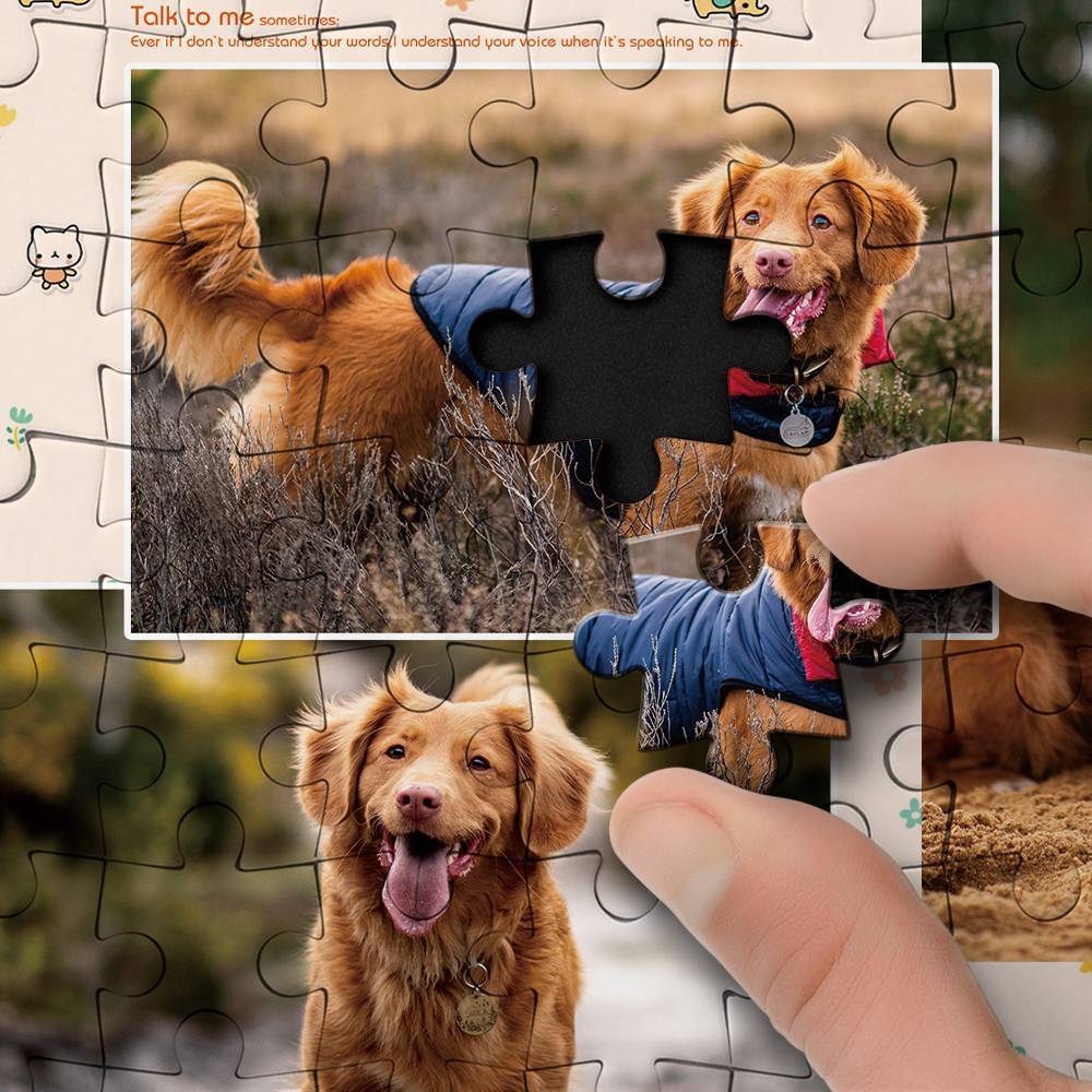 Custom Dog Photo Puzzle – Personalized Jigsaw Gift for Kids & Adults