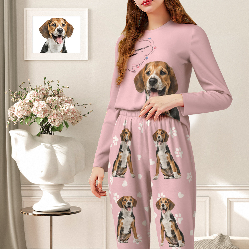 Custom Dog Photo Women’s Pajamas – Personalized Sleepwear Gift