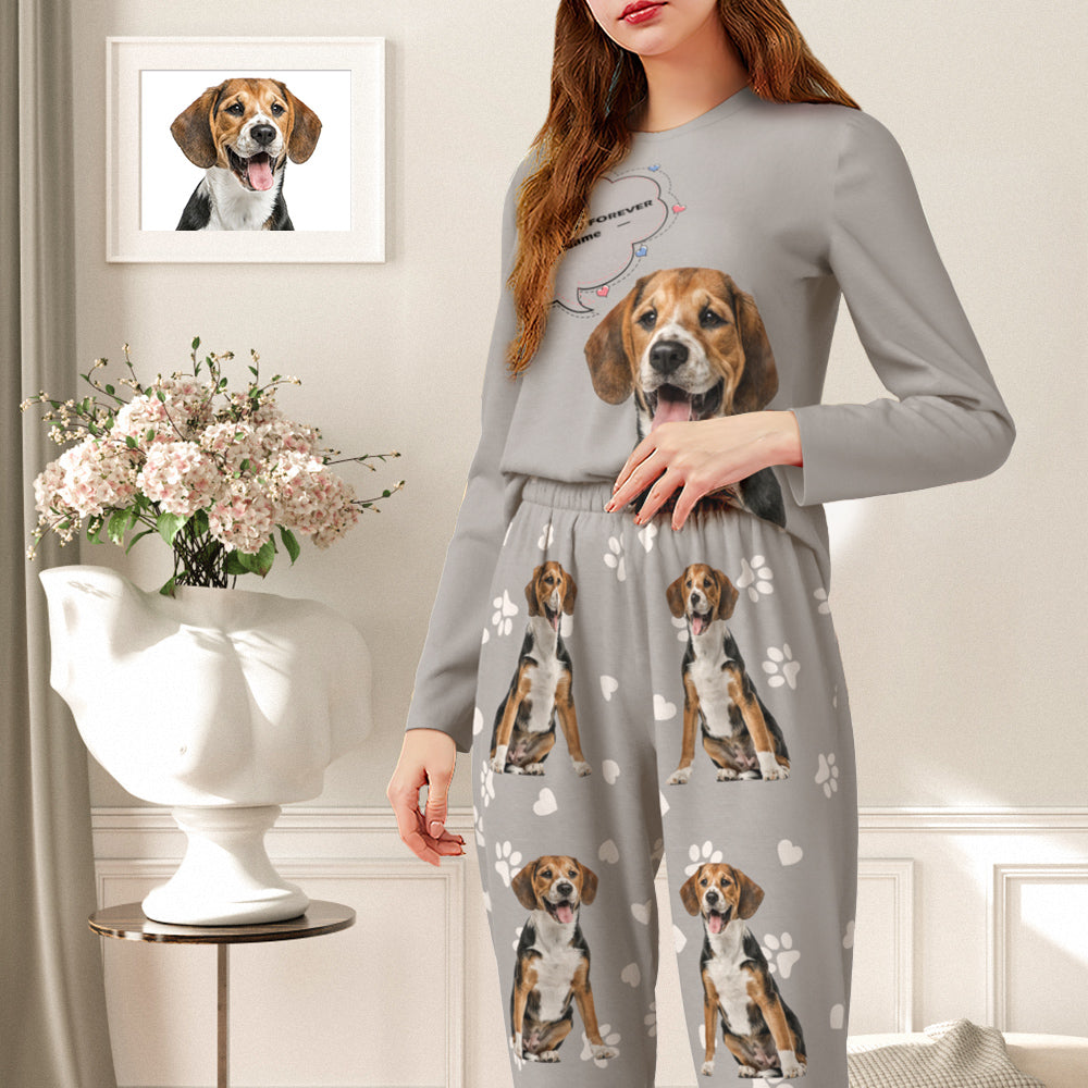 Custom Dog Photo Women’s Pajamas – Personalized Sleepwear Gift