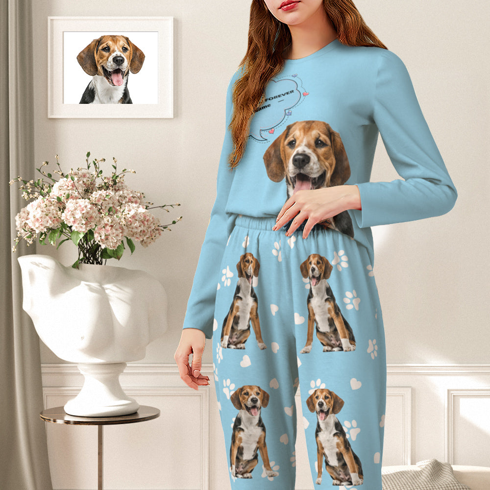 Custom Dog Photo Women’s Pajamas – Personalized Sleepwear Gift