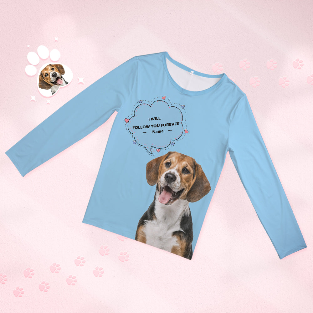 Custom Dog Photo Women’s Pajamas – Personalized Sleepwear Gift