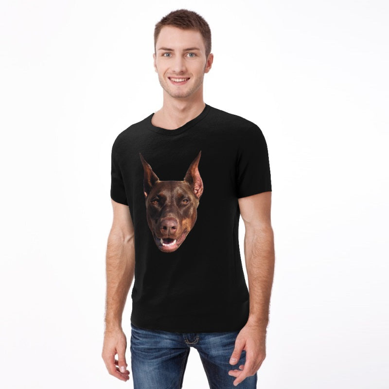 Custom Dog face Short-Sleeve T-Shirt – Personalized Summer Essential