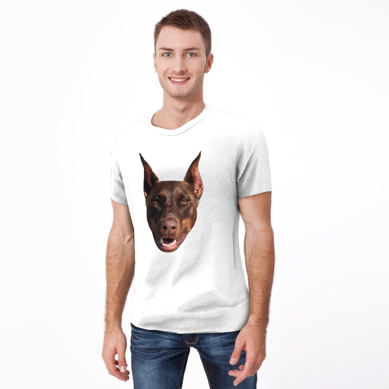 Custom Dog face Short-Sleeve T-Shirt – Personalized Summer Essential