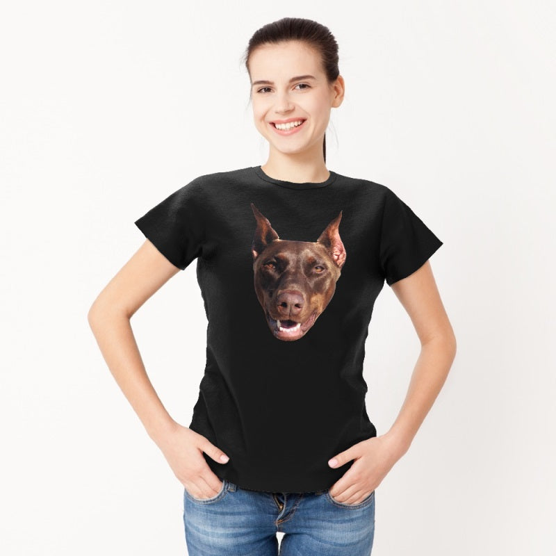 Custom Dog face Short-Sleeve T-Shirt – Personalized Summer Essential