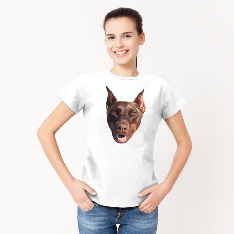 Custom Dog face Short-Sleeve T-Shirt – Personalized Summer Essential