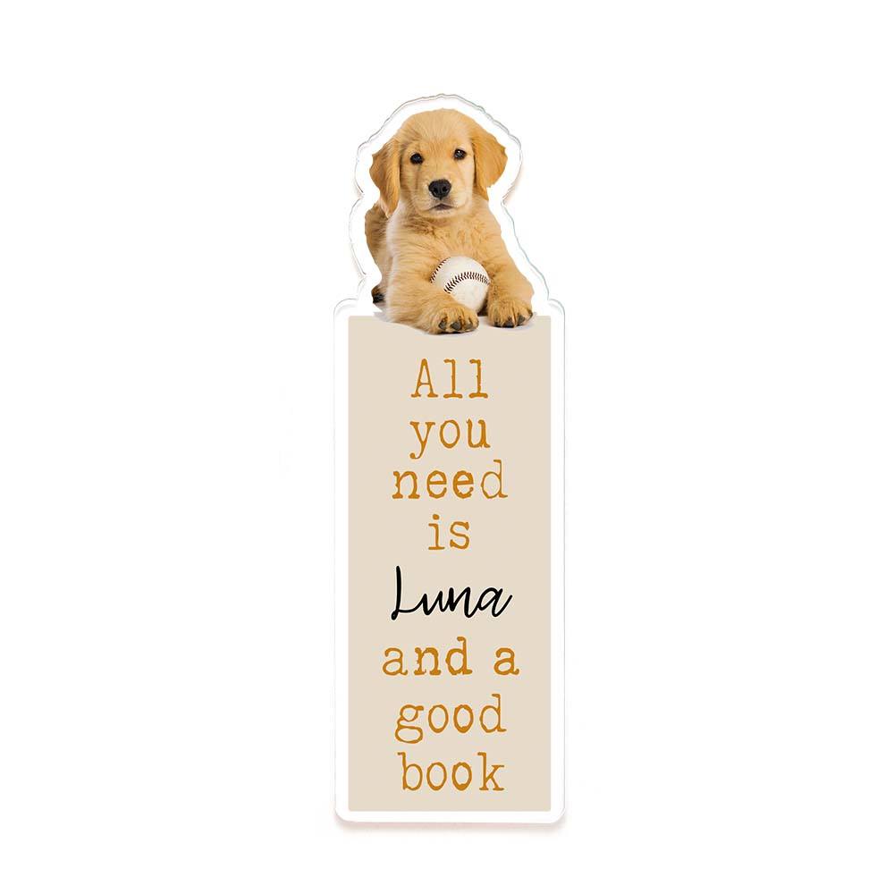 Personalized Acrylic Dog Bookmark – Unique Gift for Dog Lovers