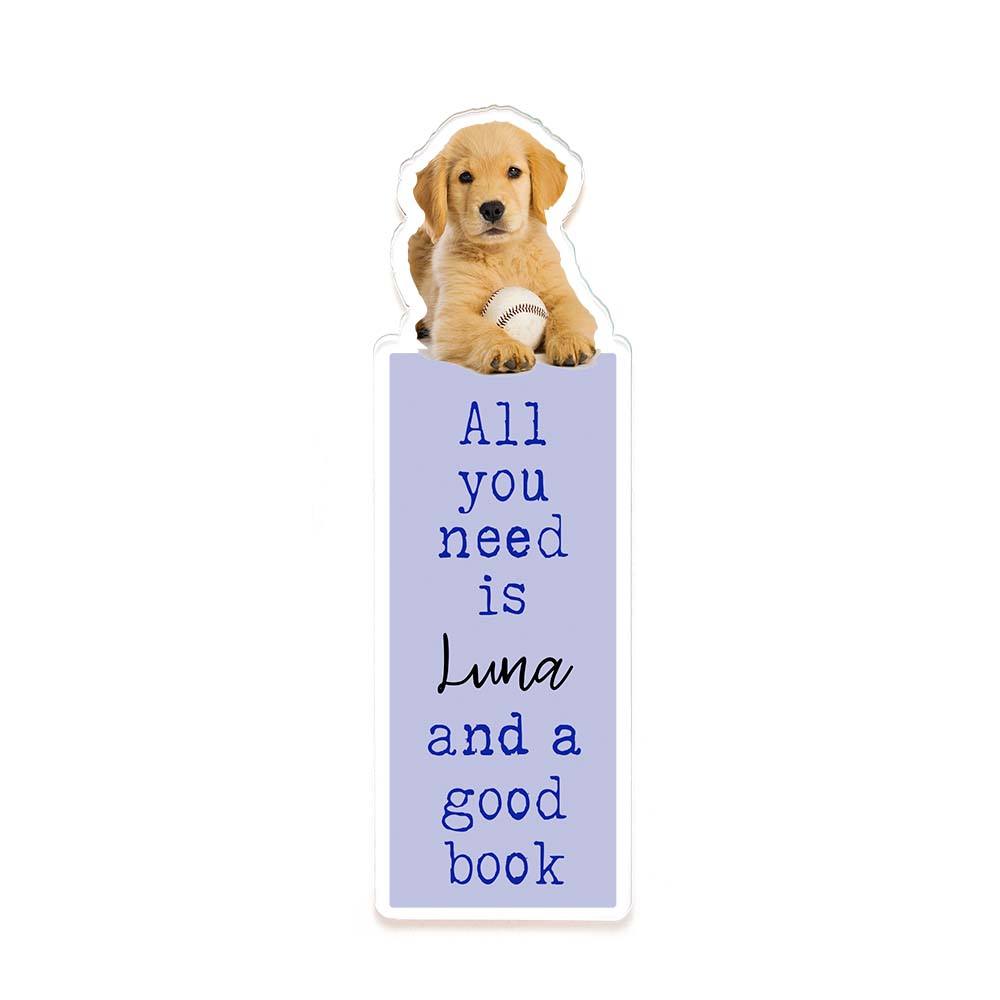 Personalized Acrylic Dog Bookmark – Unique Gift for Dog Lovers