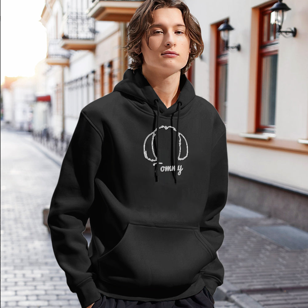 Personalized Dog Ears Sweatshirt – Custom Embroidered Hoodie Gift