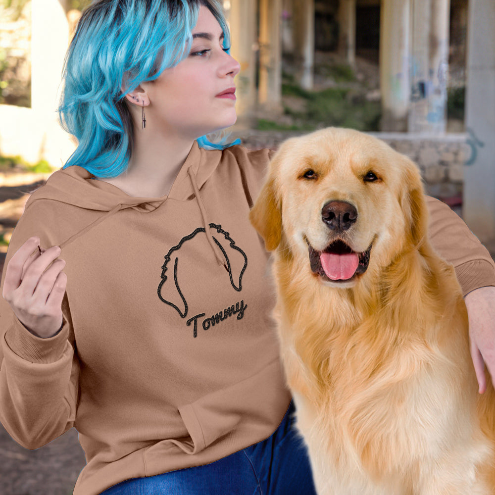 Personalized Dog Ears Sweatshirt – Custom Embroidered Hoodie Gift