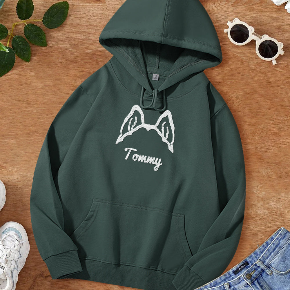 Personalized Dog Ears Sweatshirt – Custom Embroidered Hoodie Gift