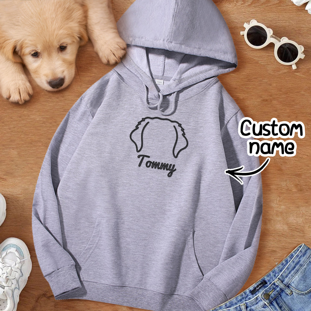 Personalized Dog Ears Sweatshirt – Custom Embroidered Hoodie Gift