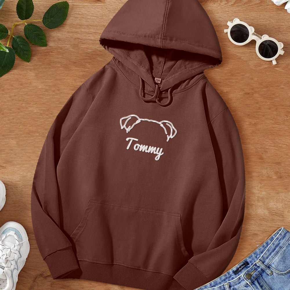 Personalized Dog Ears Sweatshirt – Custom Embroidered Hoodie Gift