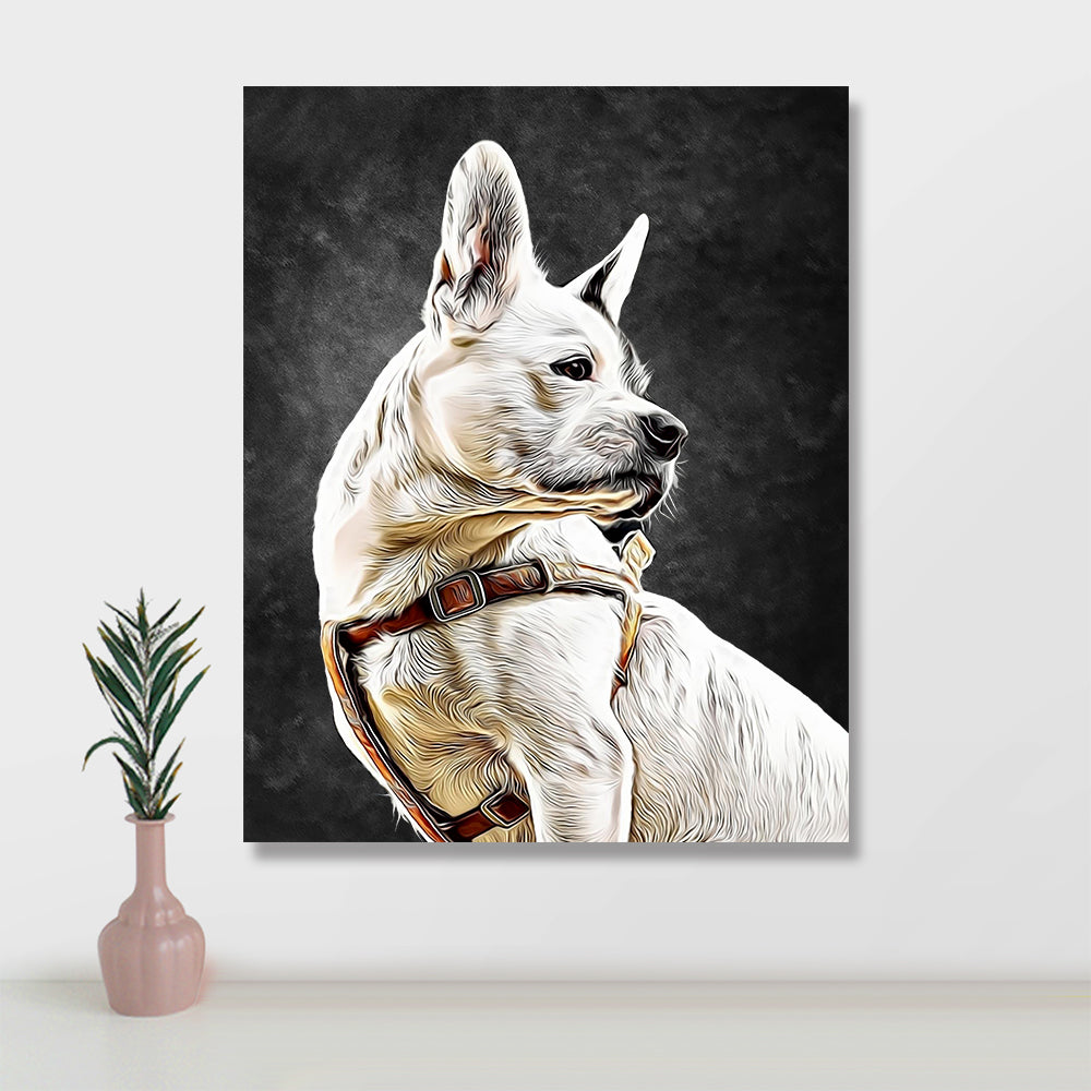 Custom Framed Oil Painting – Personalized Dog Lover Gift