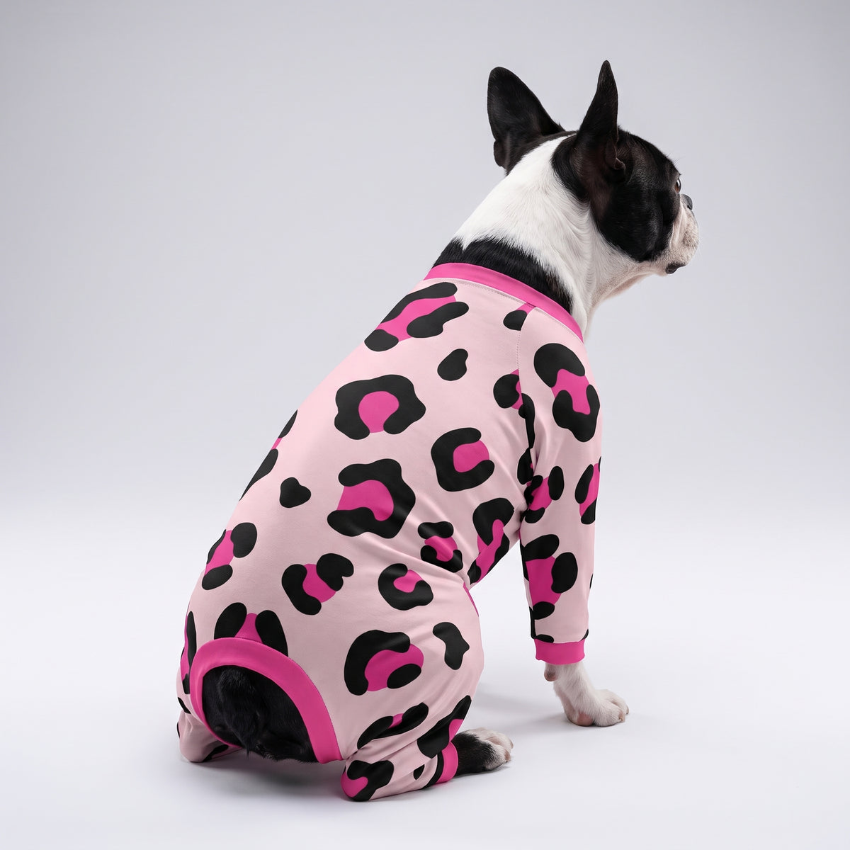 Pink Leopard Girl Dog Pajamas for Small and Big Dogs