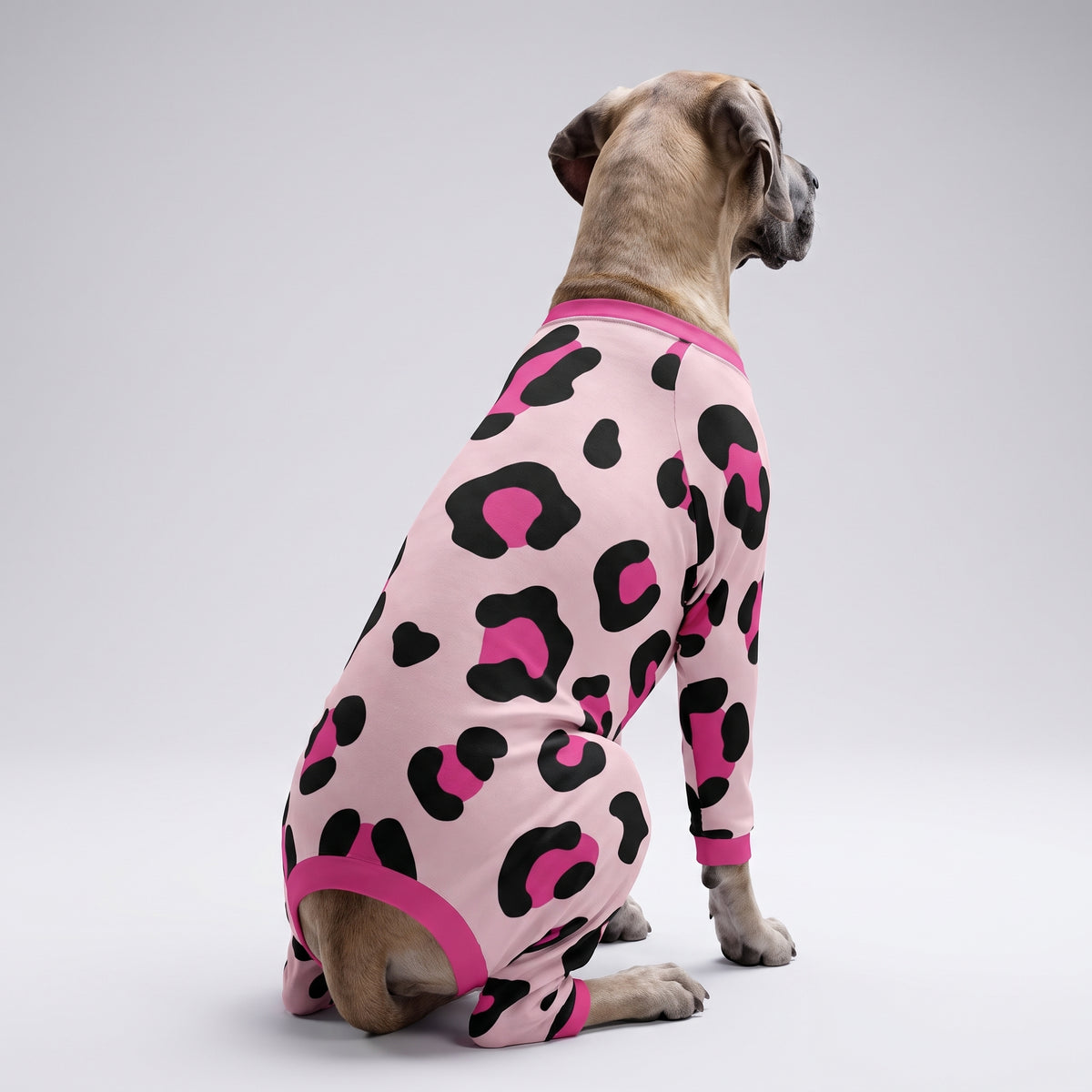 Pink Leopard Girl Dog Pajamas for Small and Big Dogs