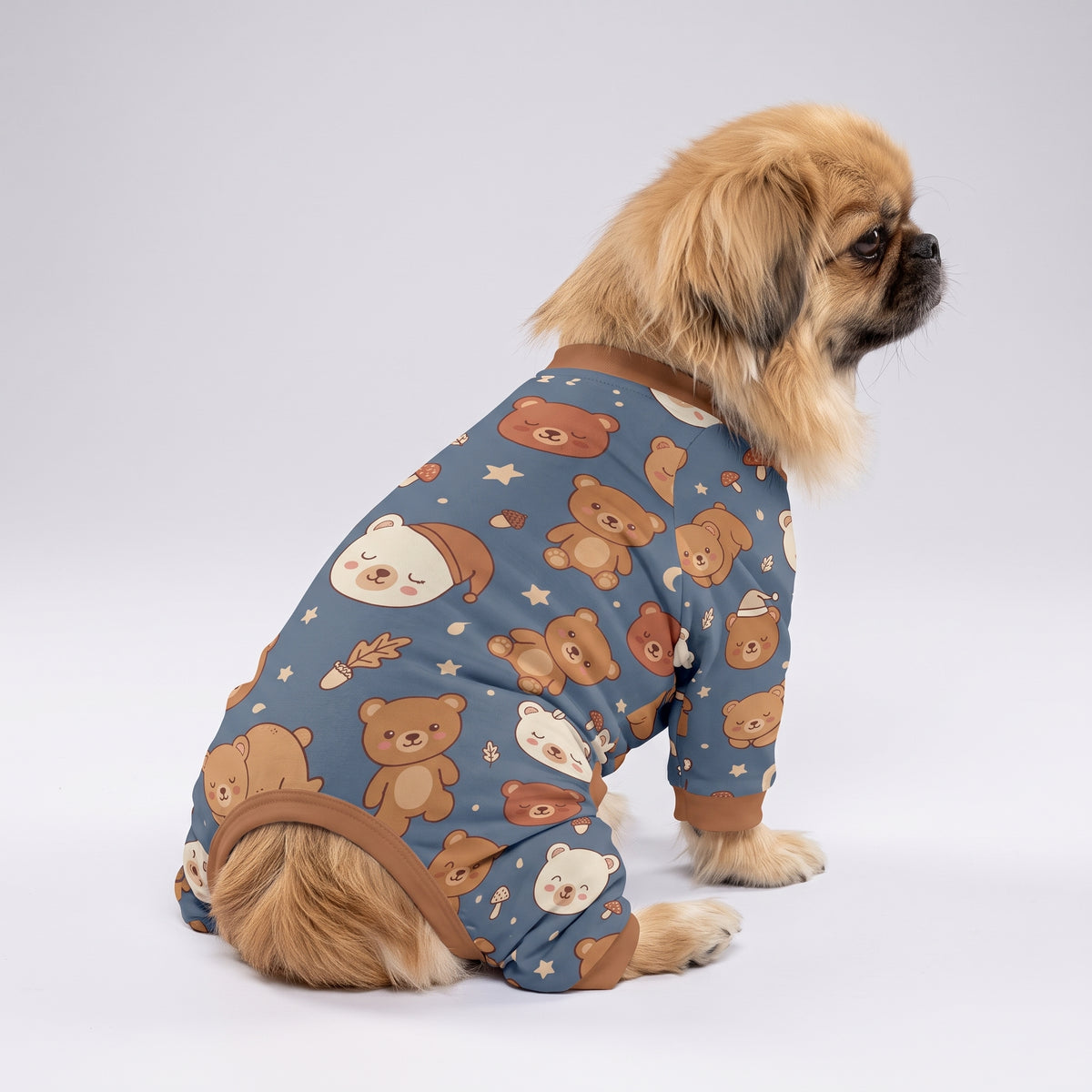 Sleepy Teddy Bear Boy Dog Pajamas for Small and Big Dogs