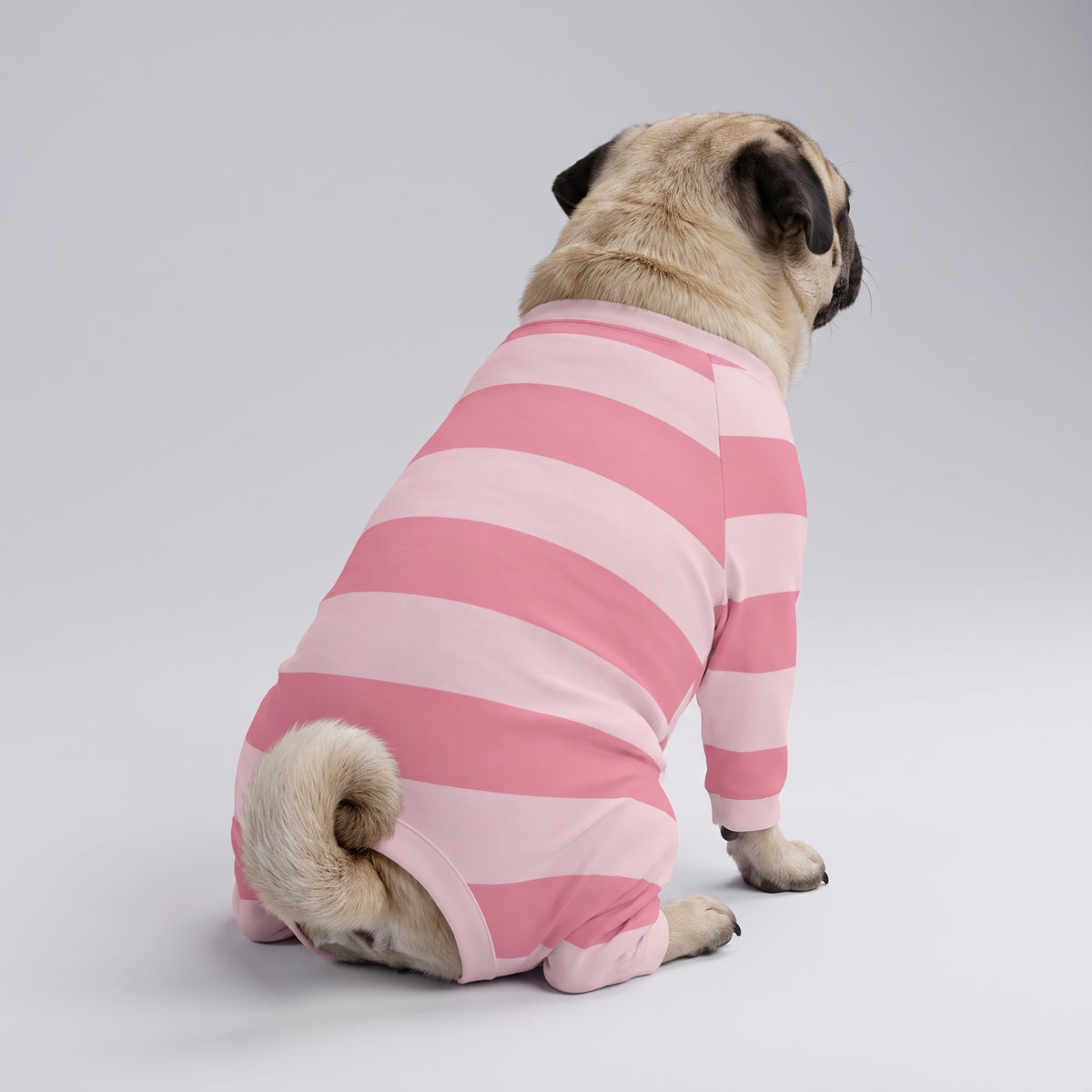Classic Pink Stripe Girl Dog Pajamas for Small and Big Dogs