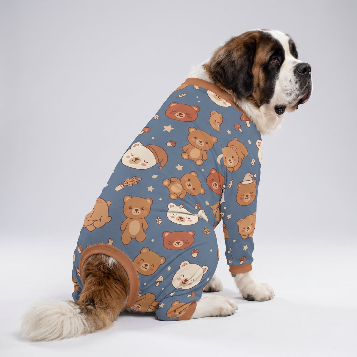Sleepy Teddy Bear Boy Dog Pajamas for Small and Big Dogs