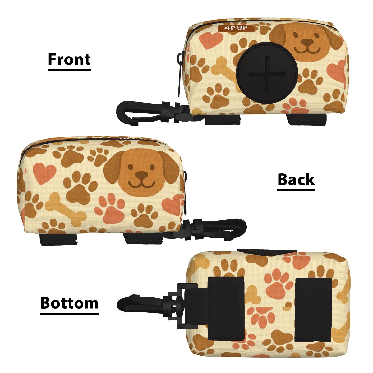 Cloy' dog leash poop bag holder product info