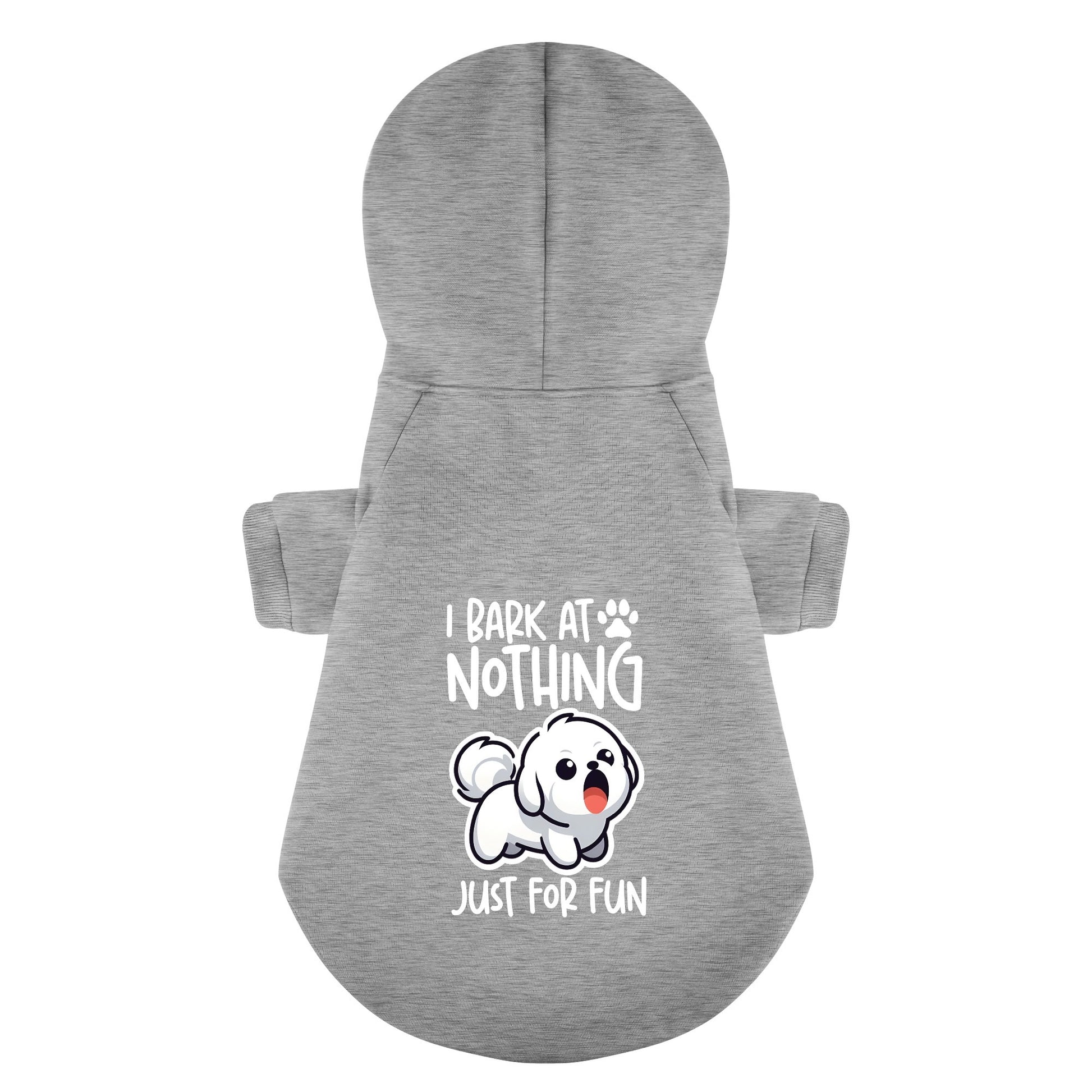 Custom 'i bark at nothing' hoodie for Maltese dog