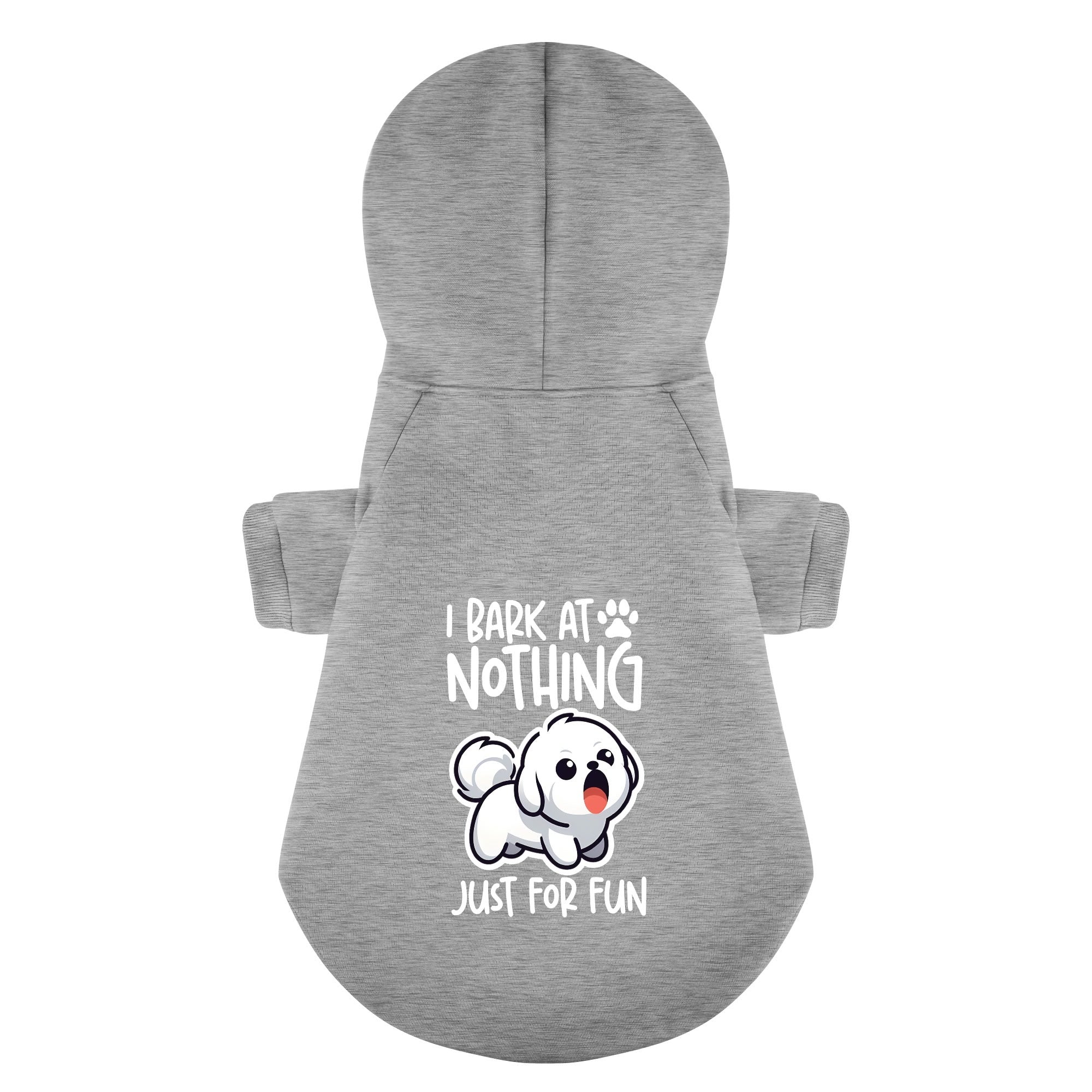 Custom 'i bark at nothing' hoodie for Maltese dog