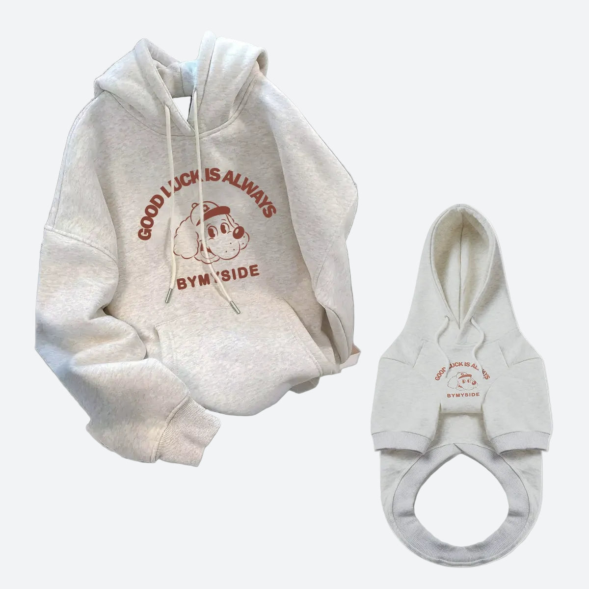 Dog Human Matching Hoodie with Letter Print