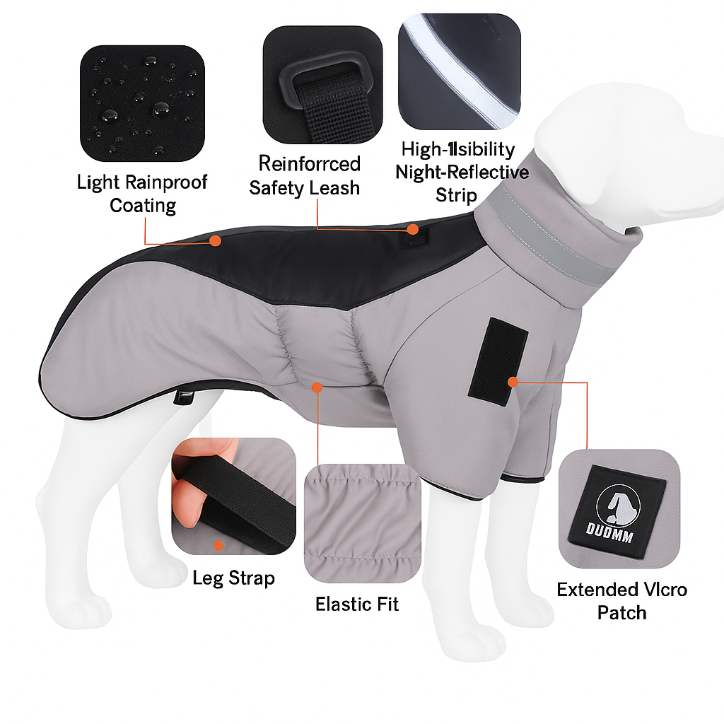 Dog Turtleneck Jacket details