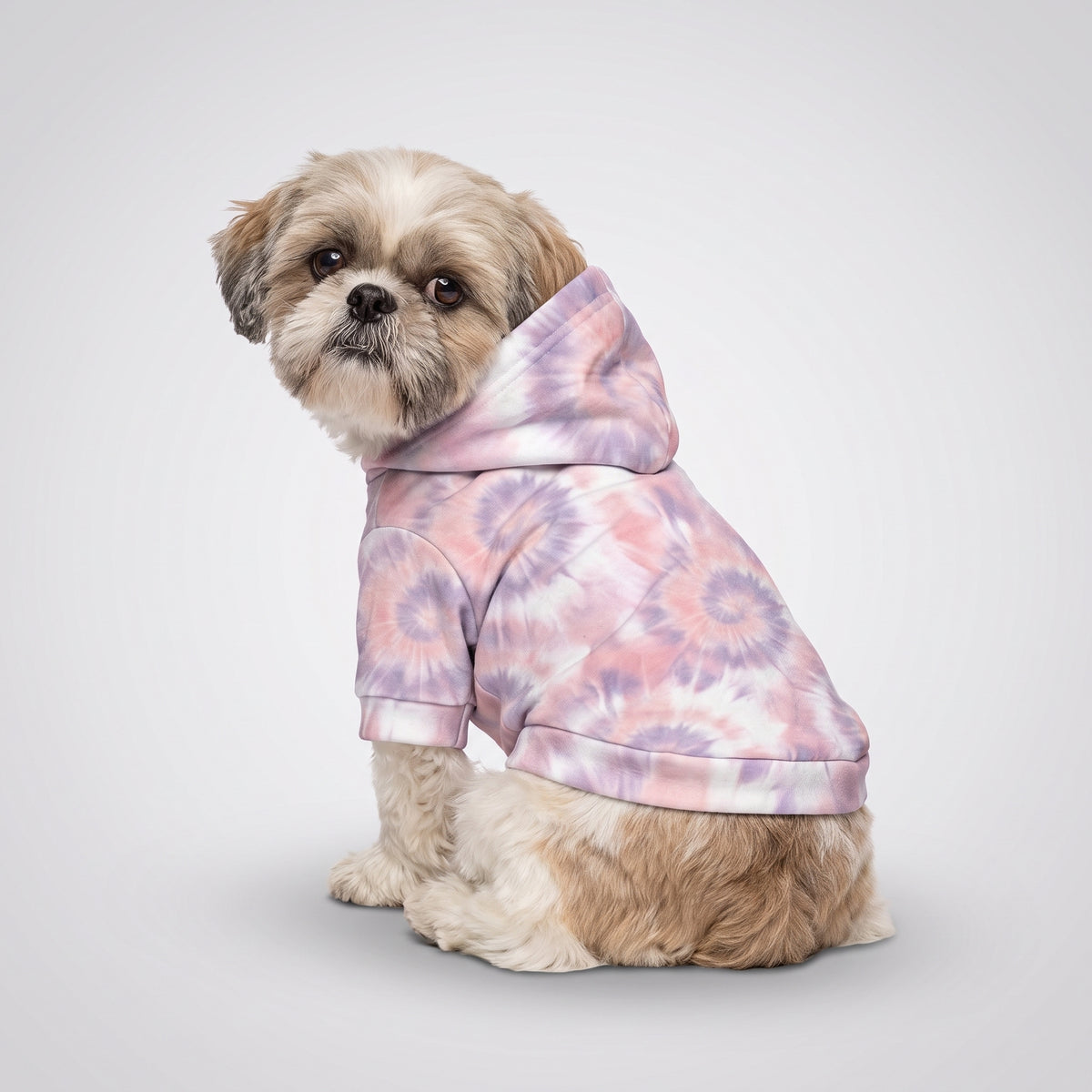 Pastel Swirl Tie-Dye Matching Dog Hoodie for Small and Big Dogs