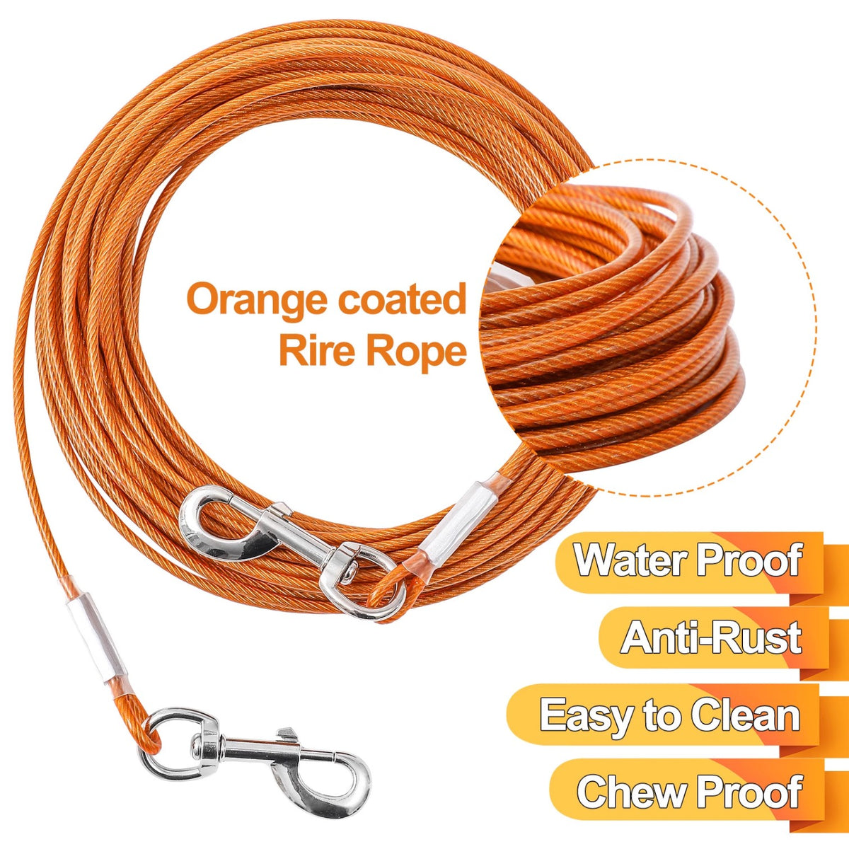 Wire Rope Dog Extended Steel Wire Rope Dog Leash