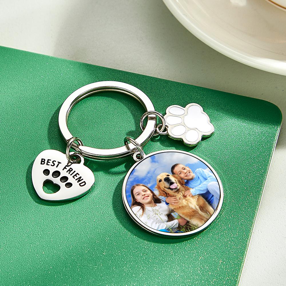 Custom Photo Keychain – Personalized Gift for Best Friends & Dog Lovers