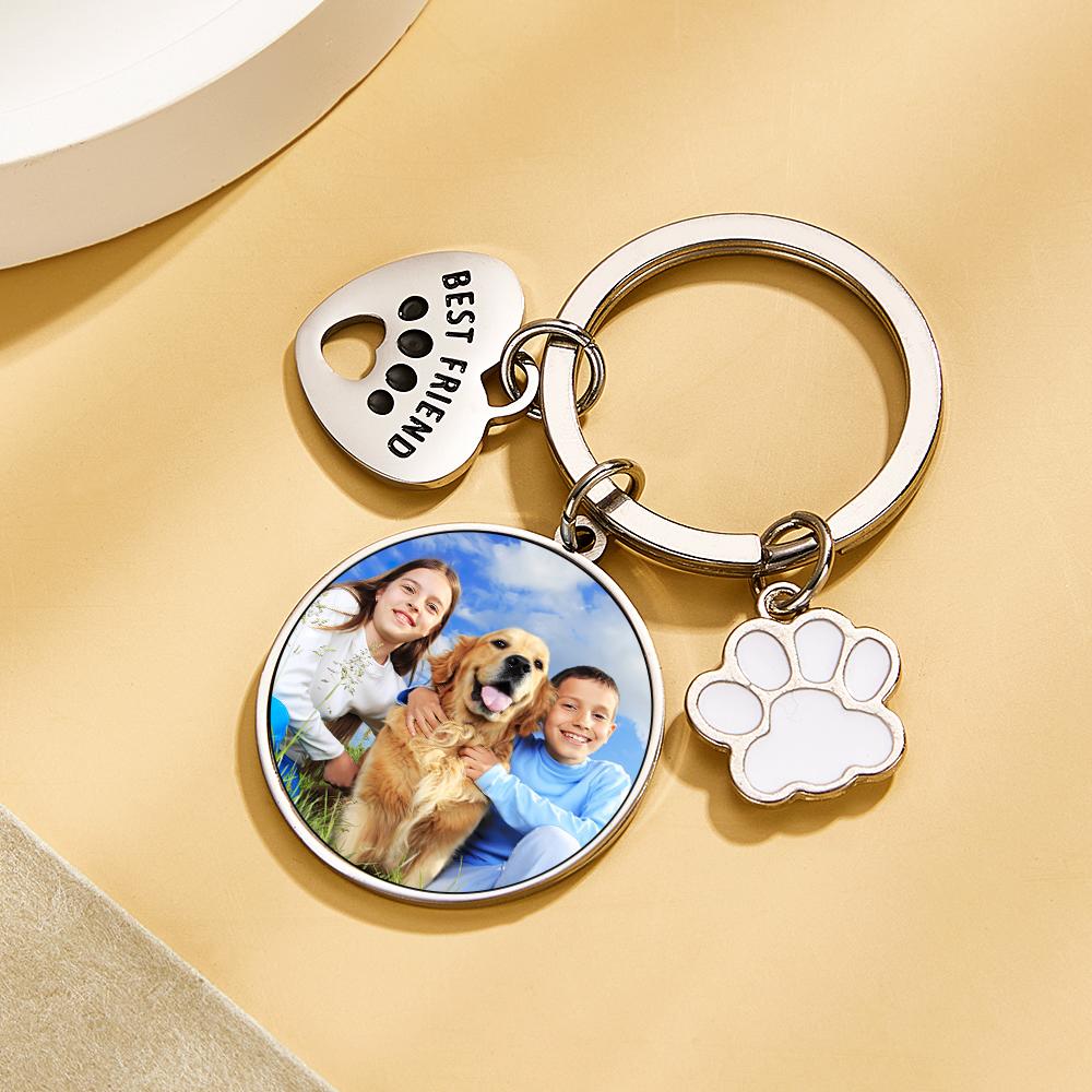Custom Photo Keychain – Personalized Gift for Best Friends & Dog Lovers